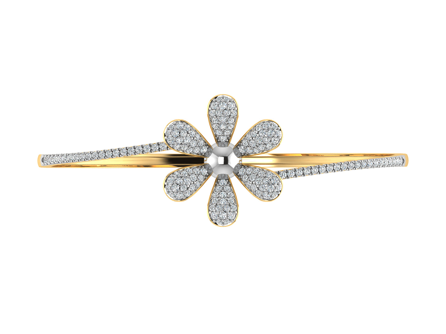 Buy Simple Flower Synthetic Diamond Bracelet at Diahart.