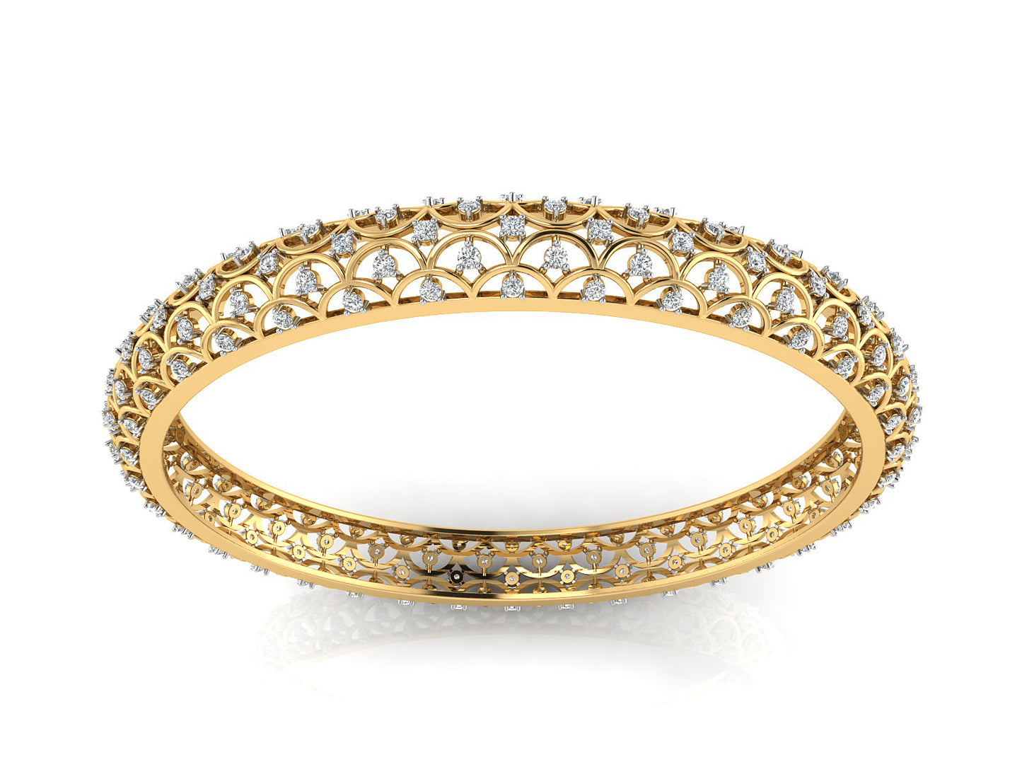 Lab Grown Diamond Falls Gold Bangles Jewelry Order Online and Shop at Diahart.