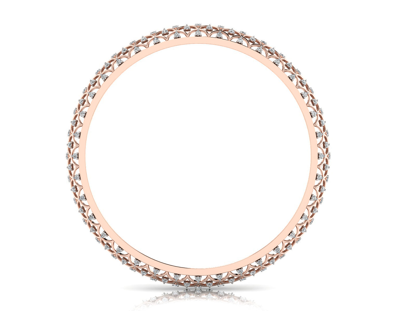 Lab Grown Diamond Falls Rose Gold Bangles Front  View .Best Lab Grown Diamond Jewelry in Chennai