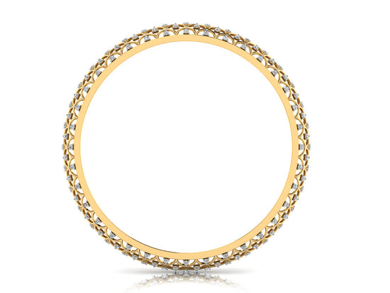 Lab Grown Diamond Falls Gold Bangles Front View .Best Lab Grown Diamond Jewelry in Chennai