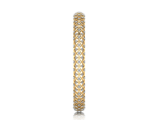 Lab Grown Diamond Falls Gold Bangles Side  View .Best Lab Grown Diamond Jewelry in Chennai