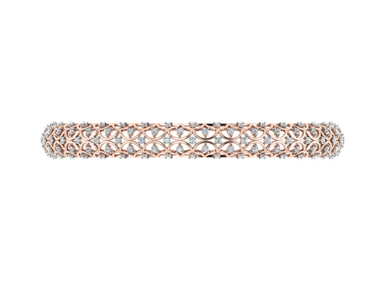 Lab Grown Diamond Falls Rose Gold Bangles Top View .Best Lab Grown Diamond Jewelry in Chennai