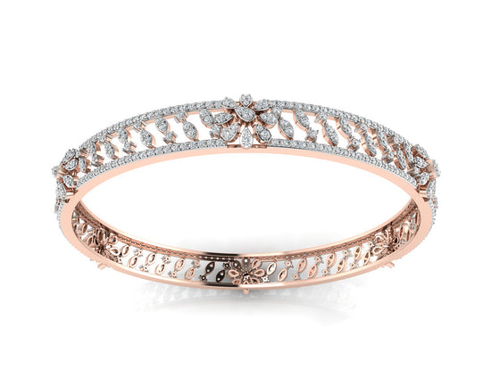 Aqua Flowers Synthetic Diamond Rose Gold Bangles Jewelry Order Online and Shop at Diahart.