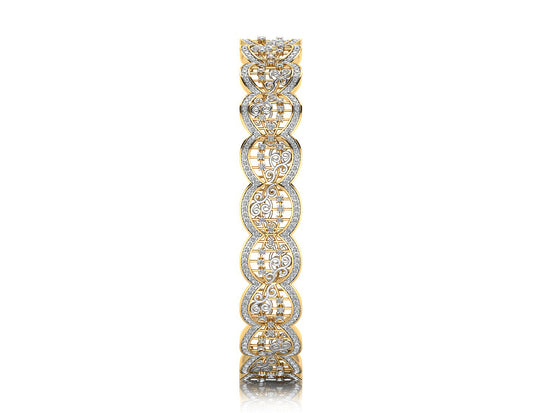 Artificial Diamond Pods  Gold Bangles Front View Best Artificial Diamond Jewelry in Chennai