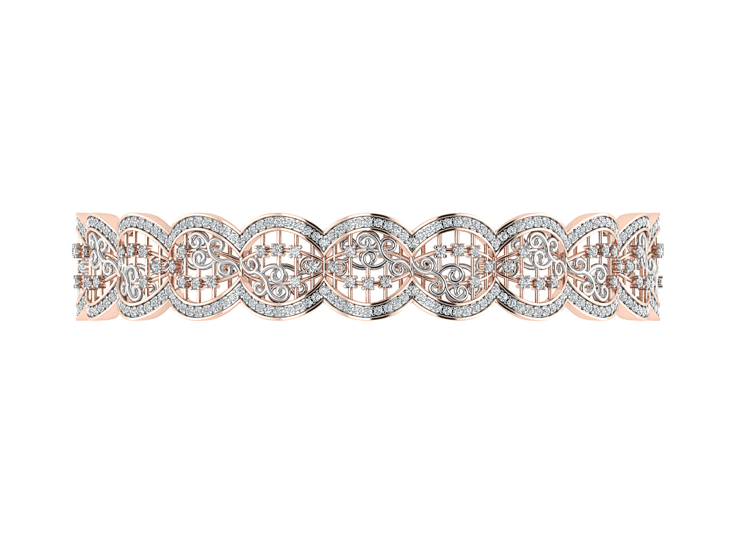 Artificial Diamond Pods Rose Gold Bangles Side  View Best Artificial Diamond Jewelry in Chennai