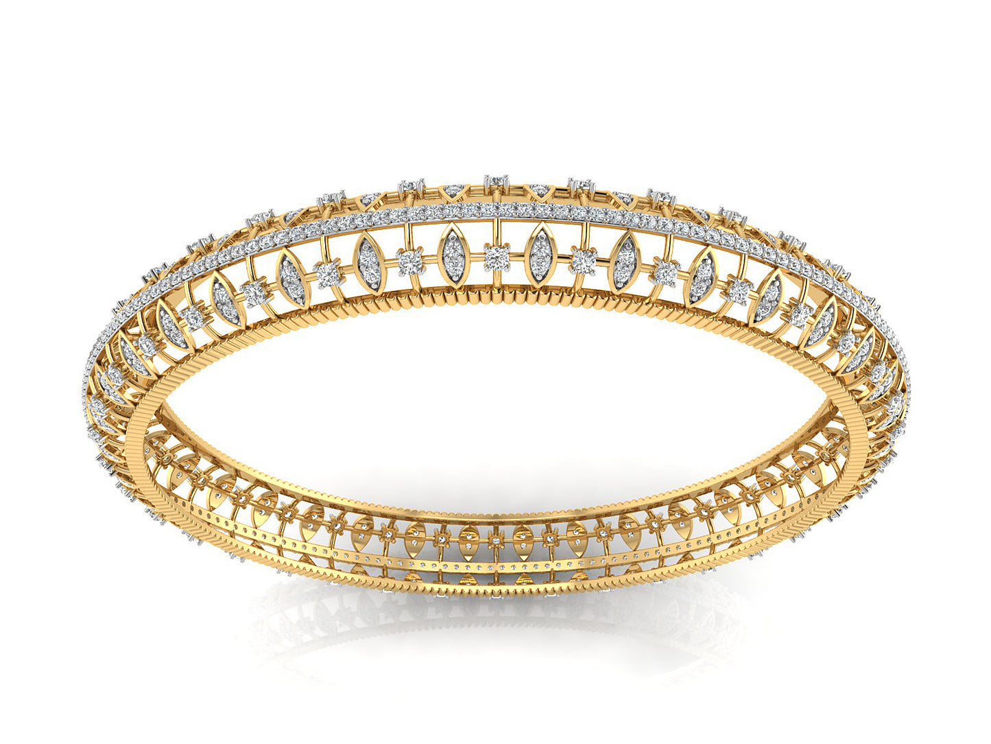 Classical Lab Grown Diamond Gold Bangles Jewelry Order Online and Shop at Diahart.