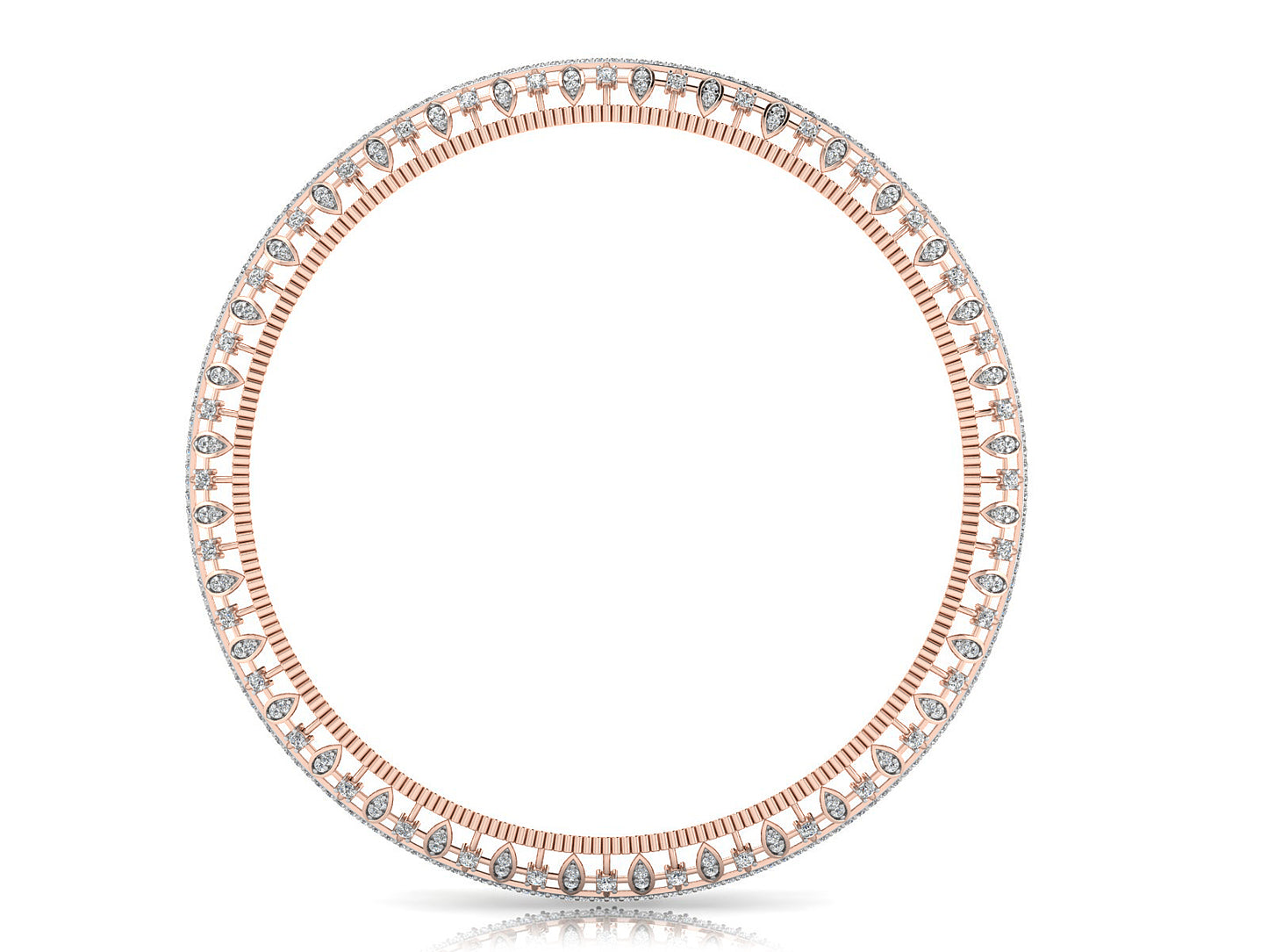 Classical Lab Grown Diamond Rose Gold Bangles Best Artificial Diamond Jewelry in chennai