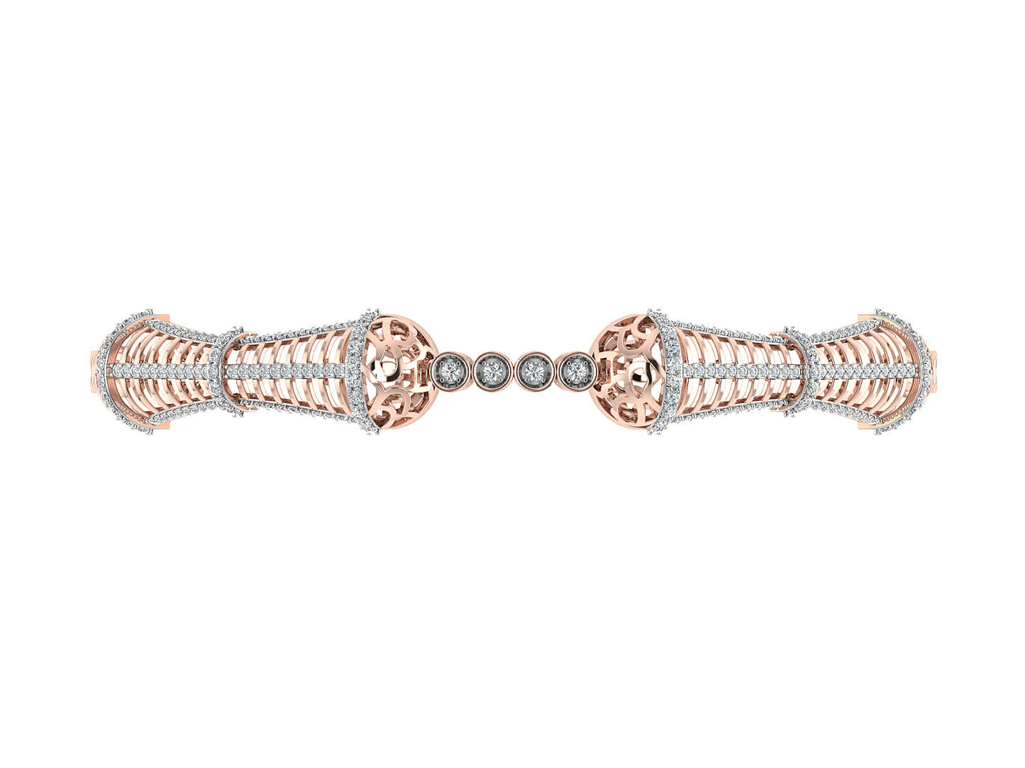 Forest Fashionista Synthetic Diamond Rose Gold Bangles Top View. Best Synthetic Diamond Jewelry in Chennai