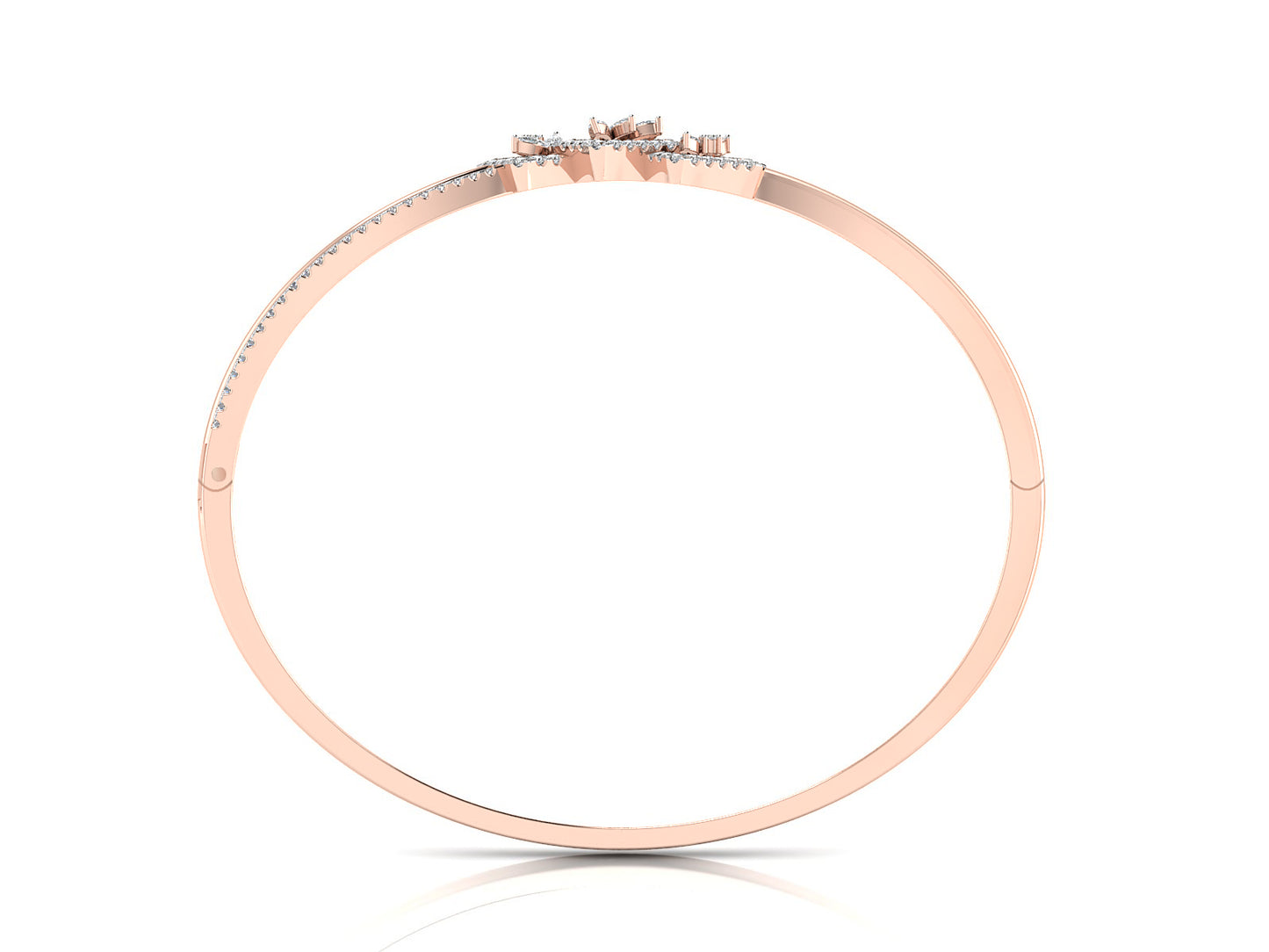 Triple Joy Artificial Diamond Rose Gold Bracelet Front View Best Artificial Diamond Jewelry in Chennai