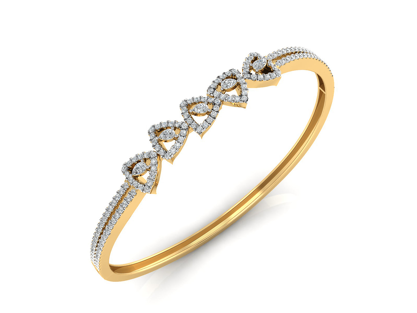 Five Leaves Artificial Diamond Gold Bracelet Order Online and Shop at Diahart.