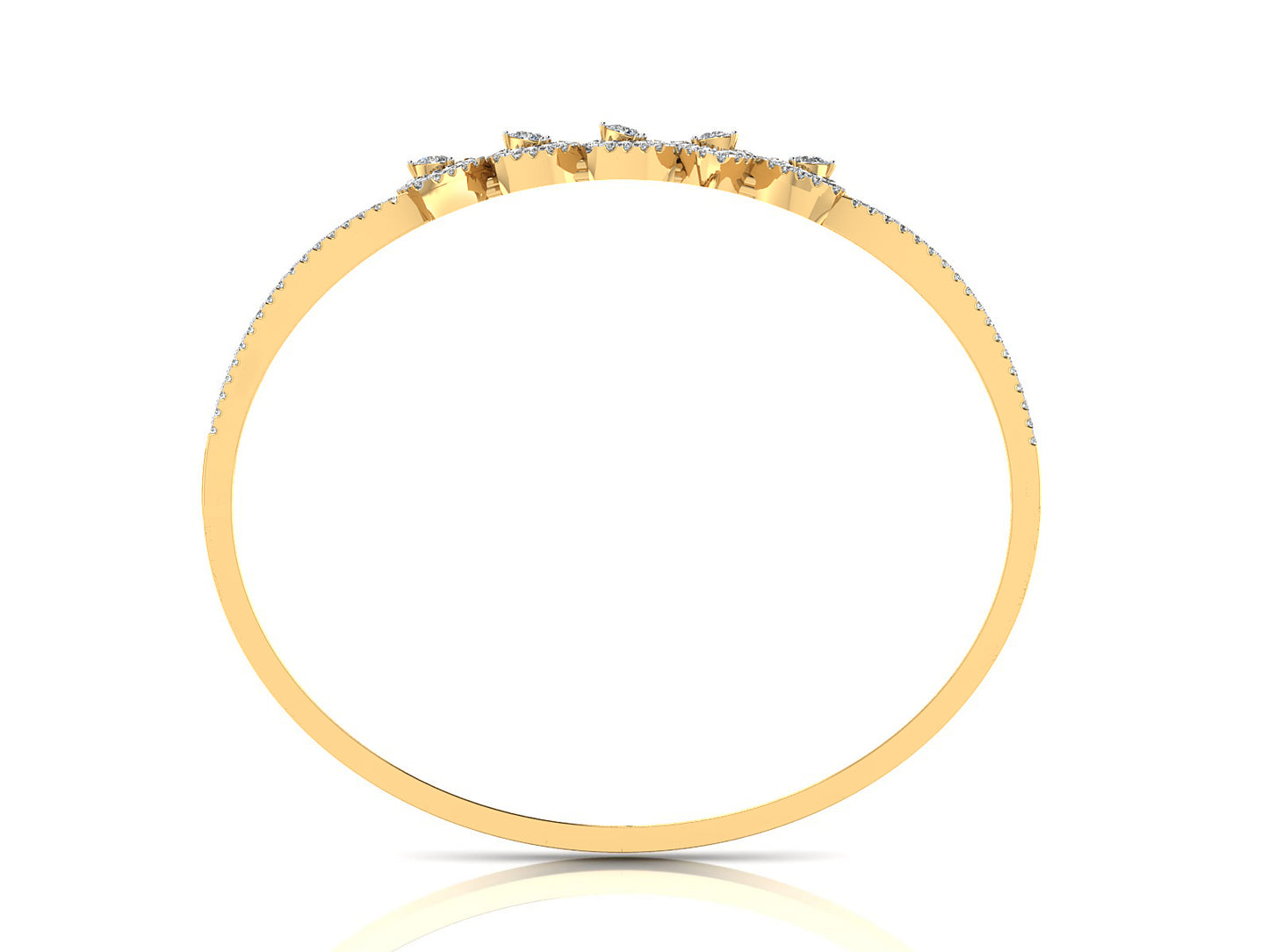 Five Leaves Artificial Diamond Gold Bracelet Front View Best Artificial Diamond Jewelry in Chennai