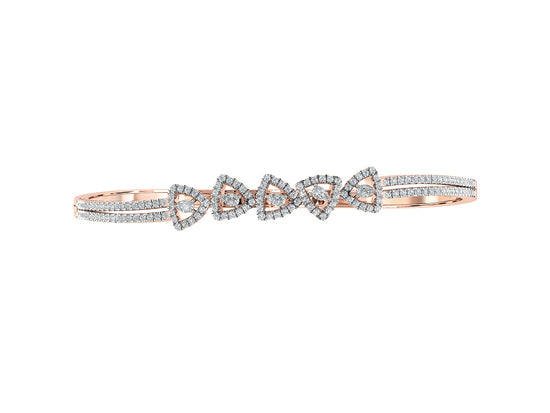 Five Leaves Artificial Diamond Rose Gold Bracelet Top View Best Artificial Diamond Jewelry in Chennai