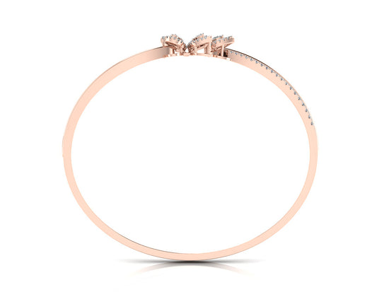 Wildflower Synthetic Diamond Rose Gold Bracelet Front View Best Synthetic Diamond Jewerly in Chennai