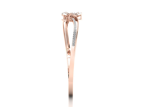 Wildflower Synthetic Diamond Rose Gold Bracelet Side View Best Synthetic Diamond Jewerly in Chennai