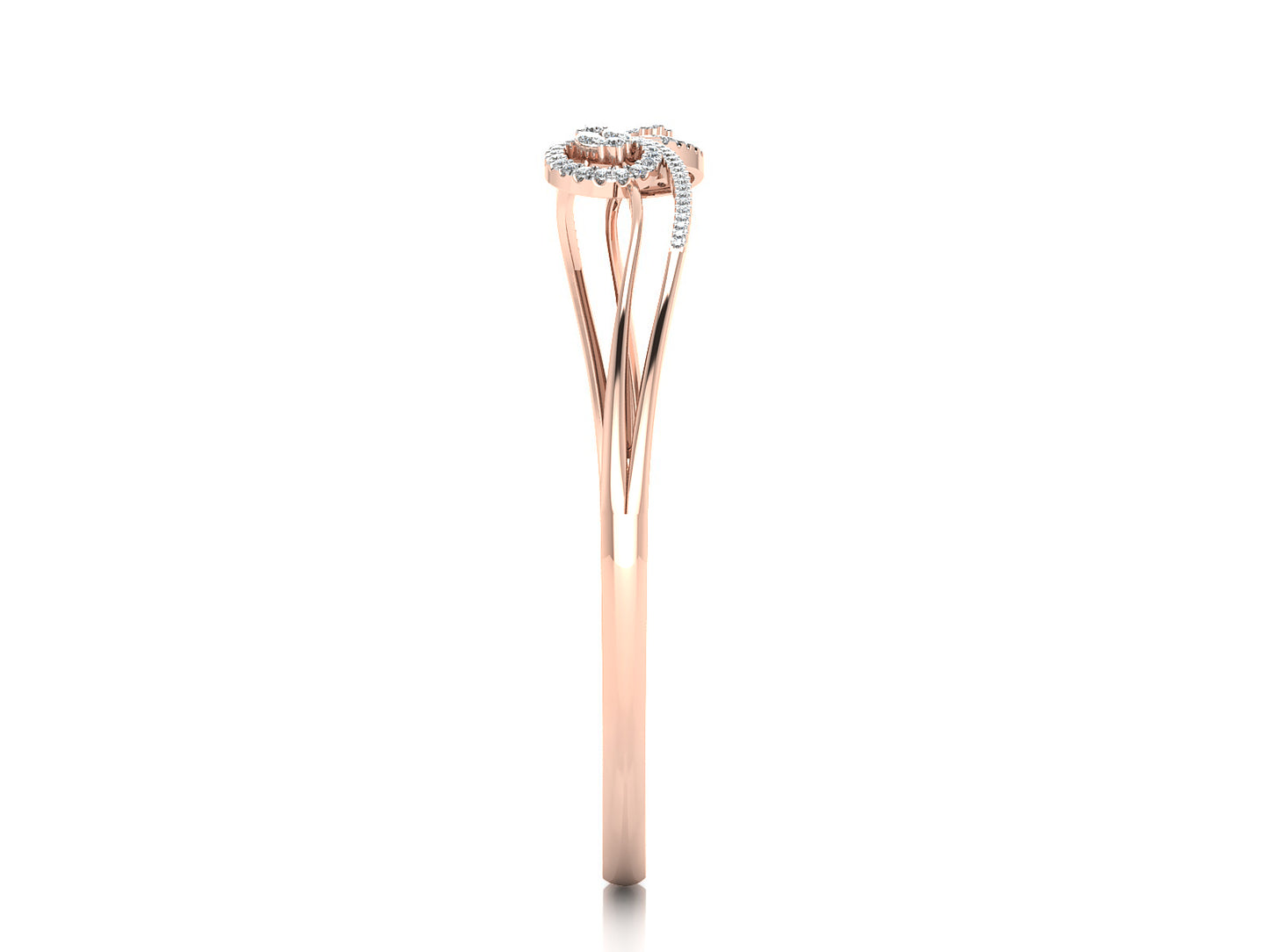 Enchanting Twin Lab Grown Diamond Rose Gold Bracelet Side View Best Lab Grown Diamond Jewelry in Chennai