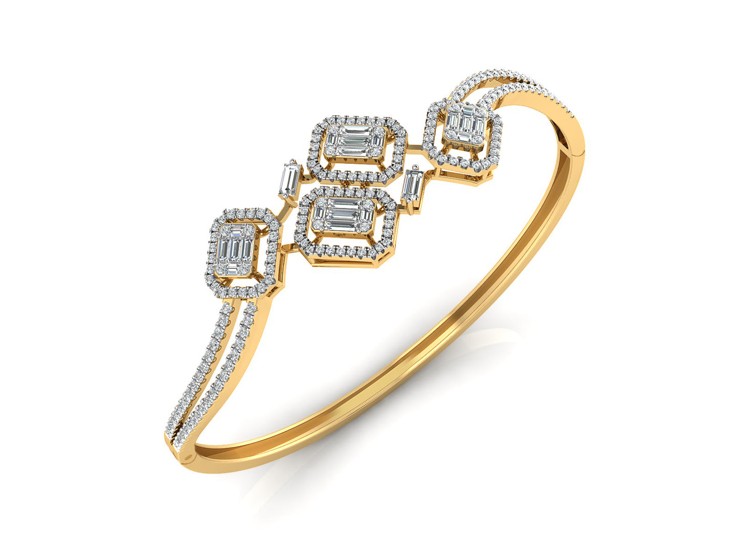 Buy Electric Circuit Artificial Diamond Gold Bracelet Order Online and Shop at Diahart.