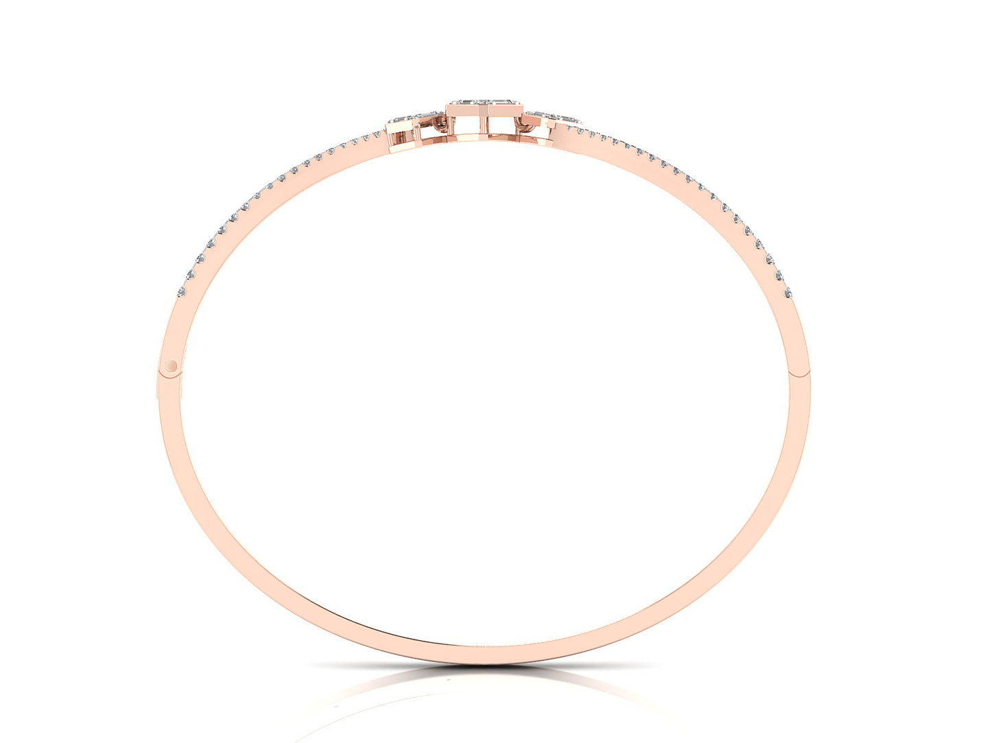 Buy Simple Sparkler Synthetic Diamond Rose Gold Bracelet Front View.Best Lab Synthetic Diamond Jewelry in Chennai