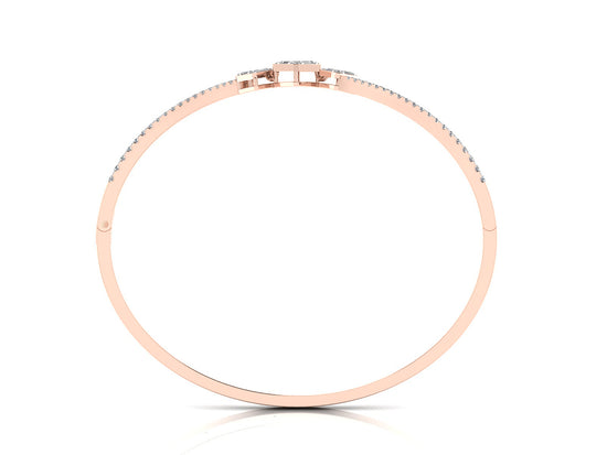 Buy Simple Sparkler Synthetic Diamond Rose Gold Bracelet Front View.Best Lab Synthetic Diamond Jewelry in Chennai