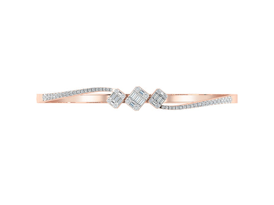 Simple Sparkler Synthetic Diamond Rose Gold Bracelet Top View.Best Lab Synthetic Diamond Jewelry in Chennai