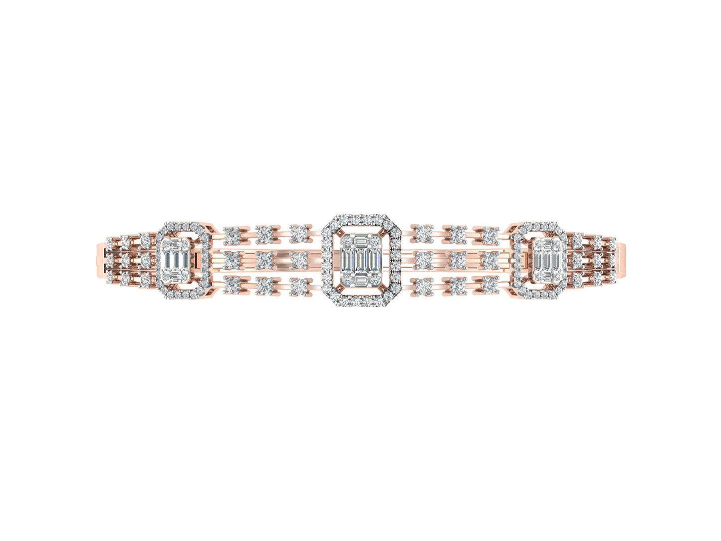 Endless Splendor Synthetic Diamond Rose Gold Bracelet Top View.Best Synthetic Diamond Jewelry in Chennai