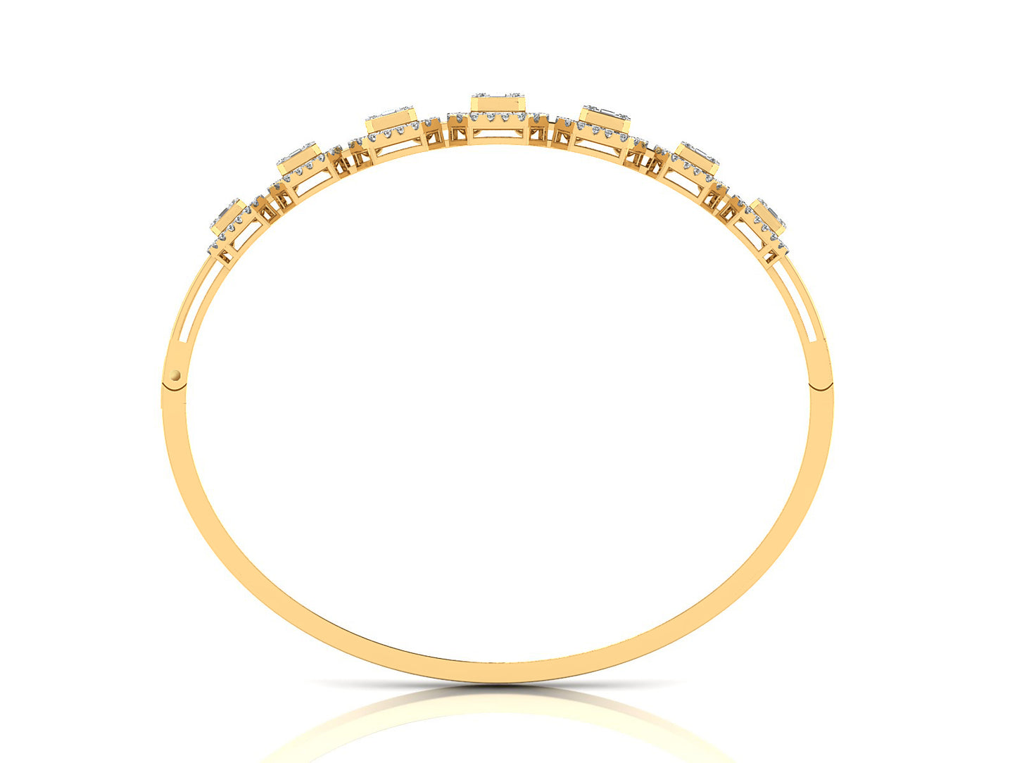 Buy Gratitude Artificial Diamond Gold Bracelet Front View.Best Lab Grown Diamond Jewelry in Chennai