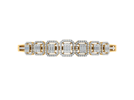 Buy Gratitude Artificial Diamond Gold Bracelet Top View.Best Lab Grown Diamond Jewelry in Chennai