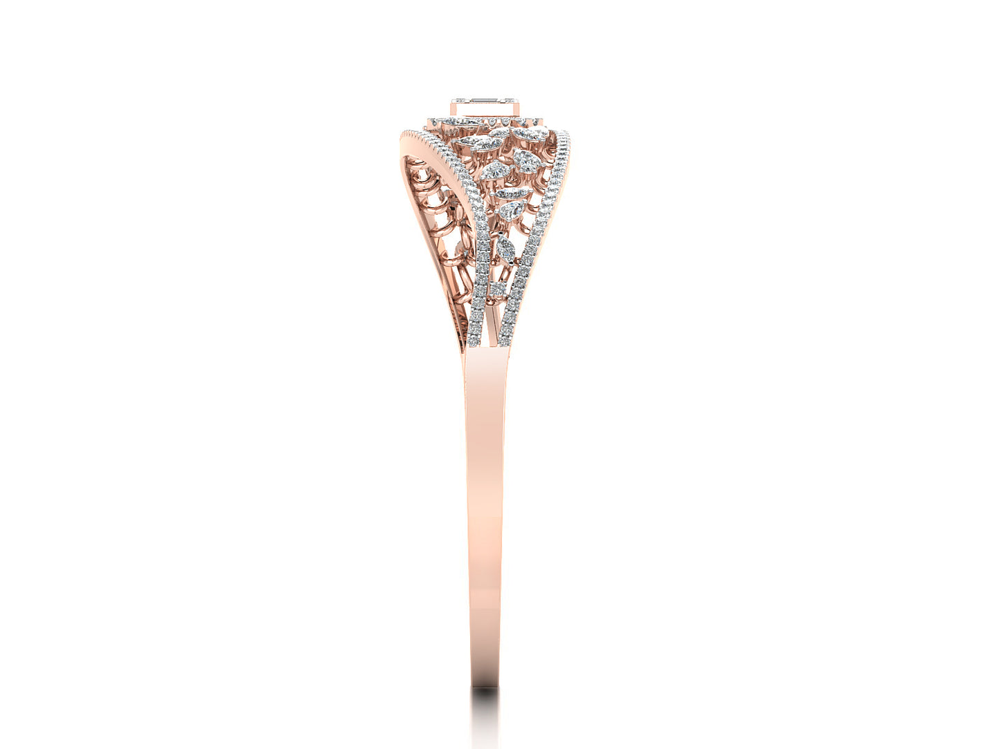  Timeless Heritage Synthetic Diamond Rose Gold Bracelet Side View. Best Synthetic Diamond Jewelry in Chennai