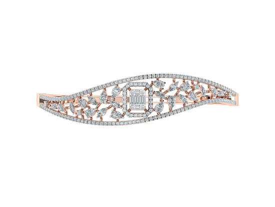 Timeless Heritage Synthetic Diamond Rose Gold Bracelet Top View. Best Synthetic Diamond Jewelry in Chennai