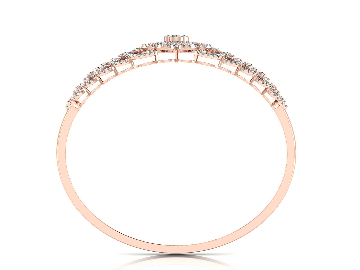 Enchanting Bridal Lab Grown Diamond Rose Gold Bracelet Front View Best Lab Grown Diamond  Jewelry in Chennai