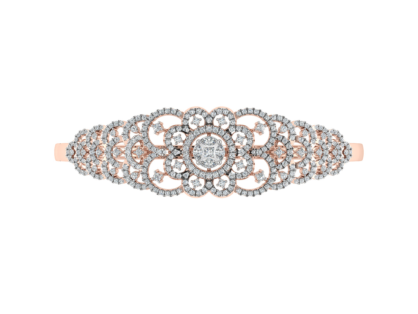 Enchanting Bridal Lab Grown Diamond Rose Gold Bracelet Top View Best Lab Grown Diamond  Jewelry in Chennai