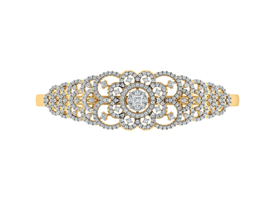 Enchanting Bridal Lab Grown Diamond  Gold Bracelet Front View Best Lab Grown Diamond  Jewelry in Chennai