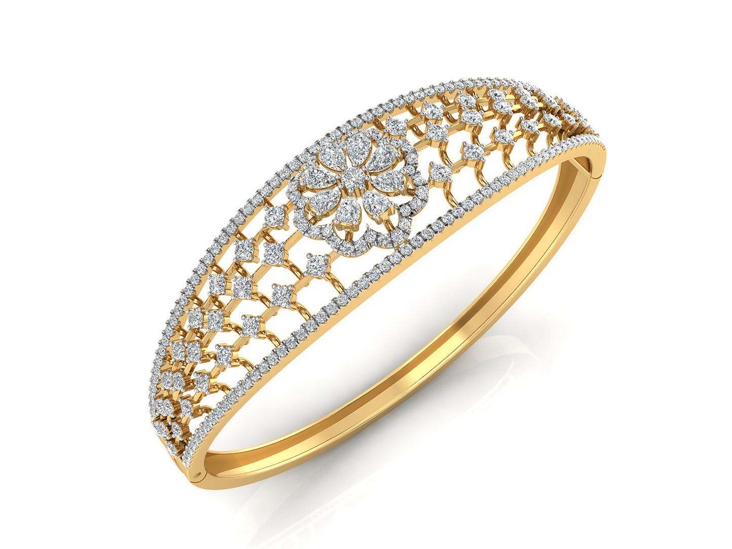  Floral Luxury Synthetic Diamond Gold Bracelet Best Synthetic Diamond Jewelry in Chennai