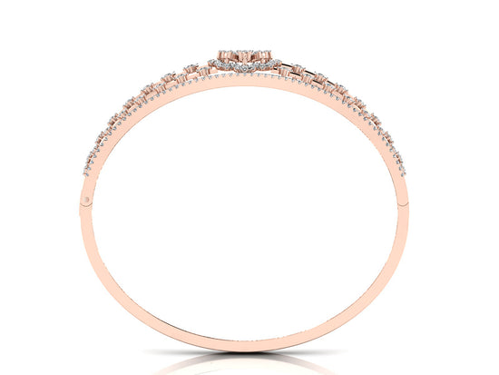 Floral Luxury Synthetic Diamond Rose Gold Bracelet Back View. Best Synthetic Diamond Jewelry in Chennai