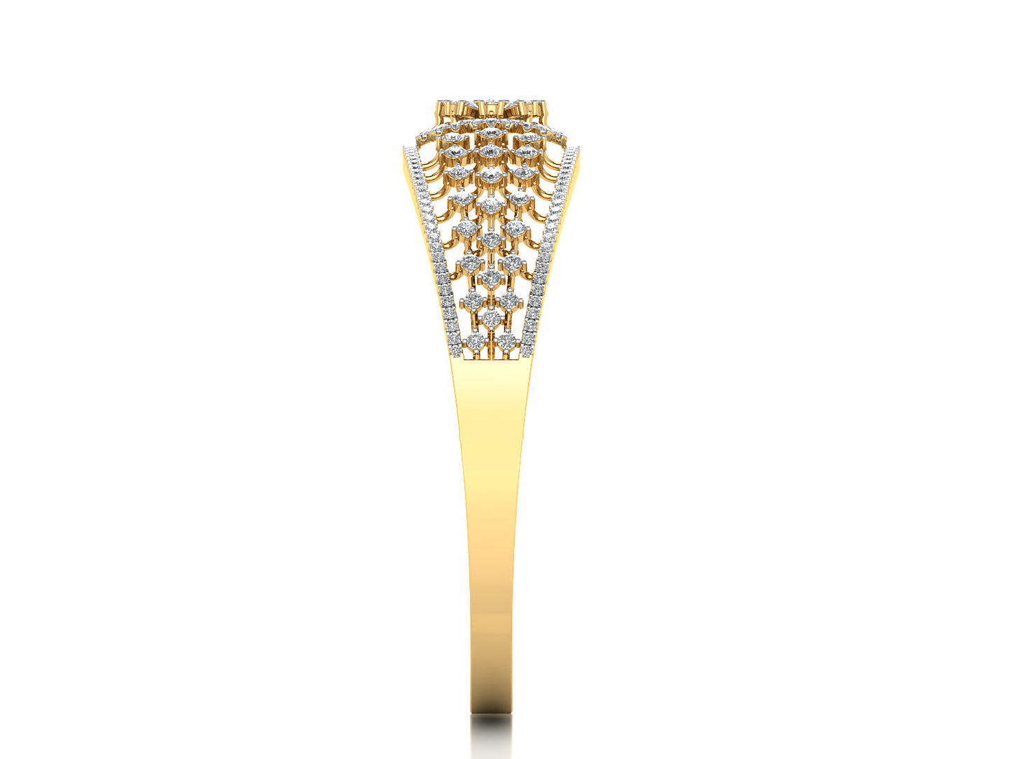 Floral Luxury Synthetic Diamond Gold Bracelet Side View. Best Synthetic Diamond Jewelry in Chennai