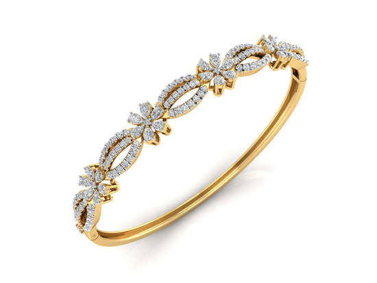 Buy Floral Party Wear Lab Grown Diamond Gold Bracelet Order Online and Shop at Diahart.