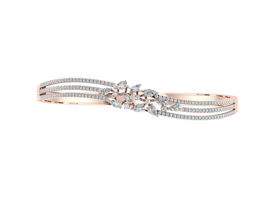 Simpleton Shy Synthetic Diamond Rose Gold Bracelet Top View.Best Synthetic Diamond Jewelry in Chennai