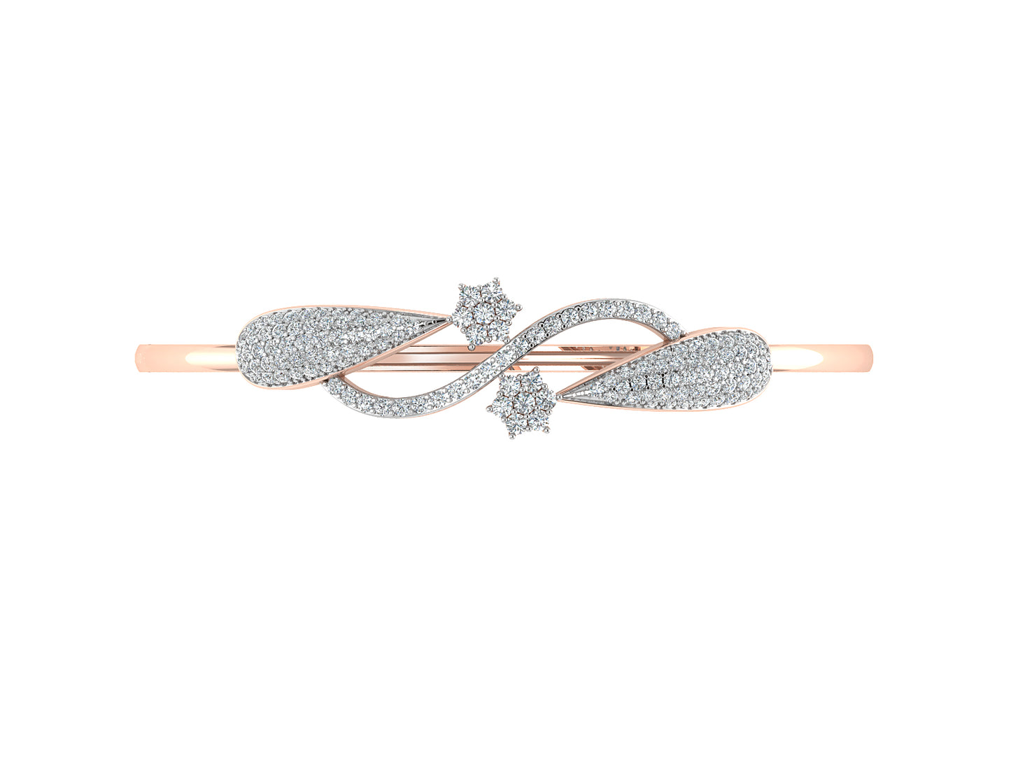 Buy Modern Minimal Artificial Diamond Rose Gold Bracelet Top View.Best Artificial Diamond Jewelry at Diahart Chennai