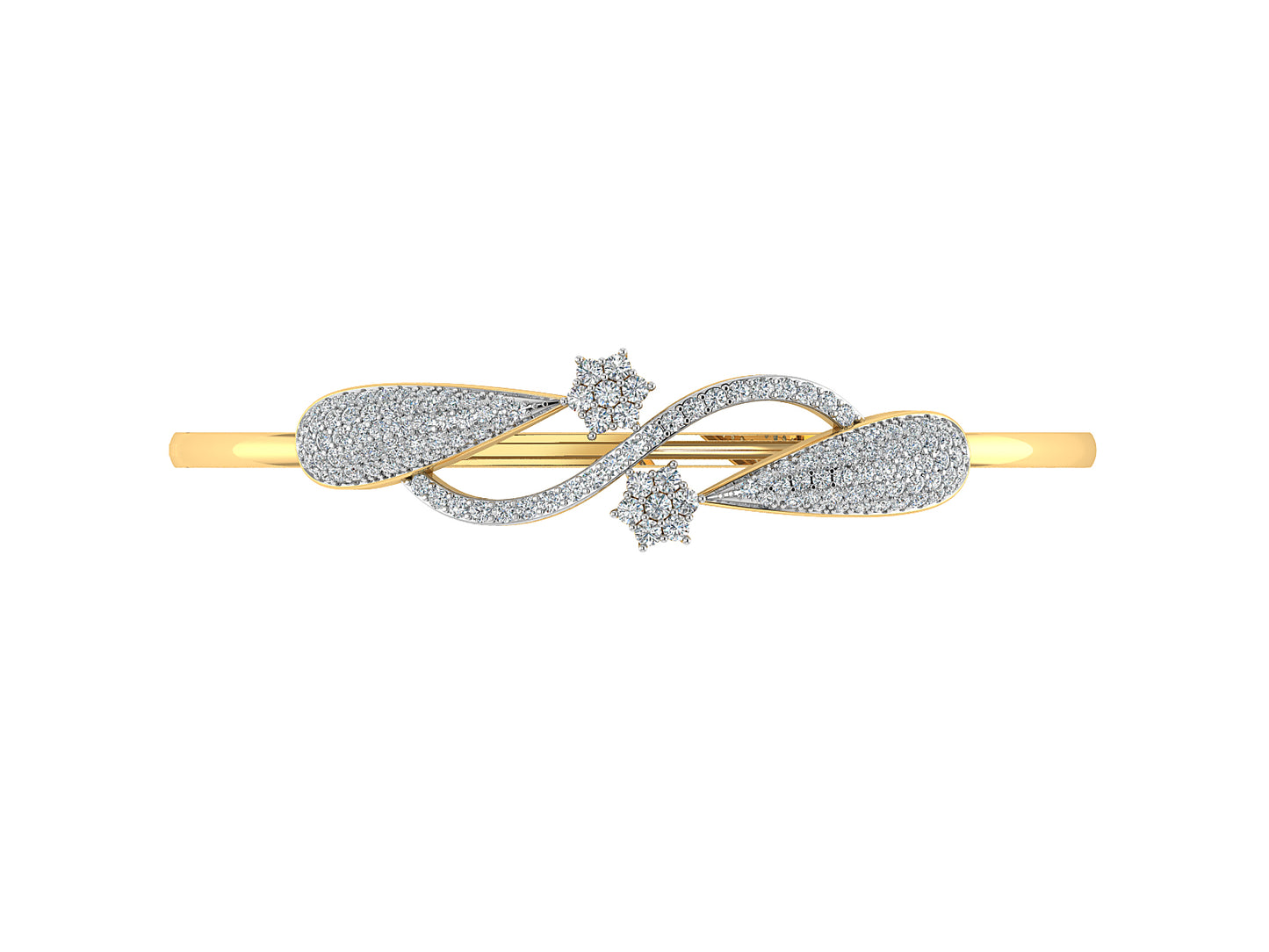 Buy Modern Minimal Artificial Diamond  Gold Bracelet Top View.Best Artificial Diamond Jewelry at Diahart Chennai