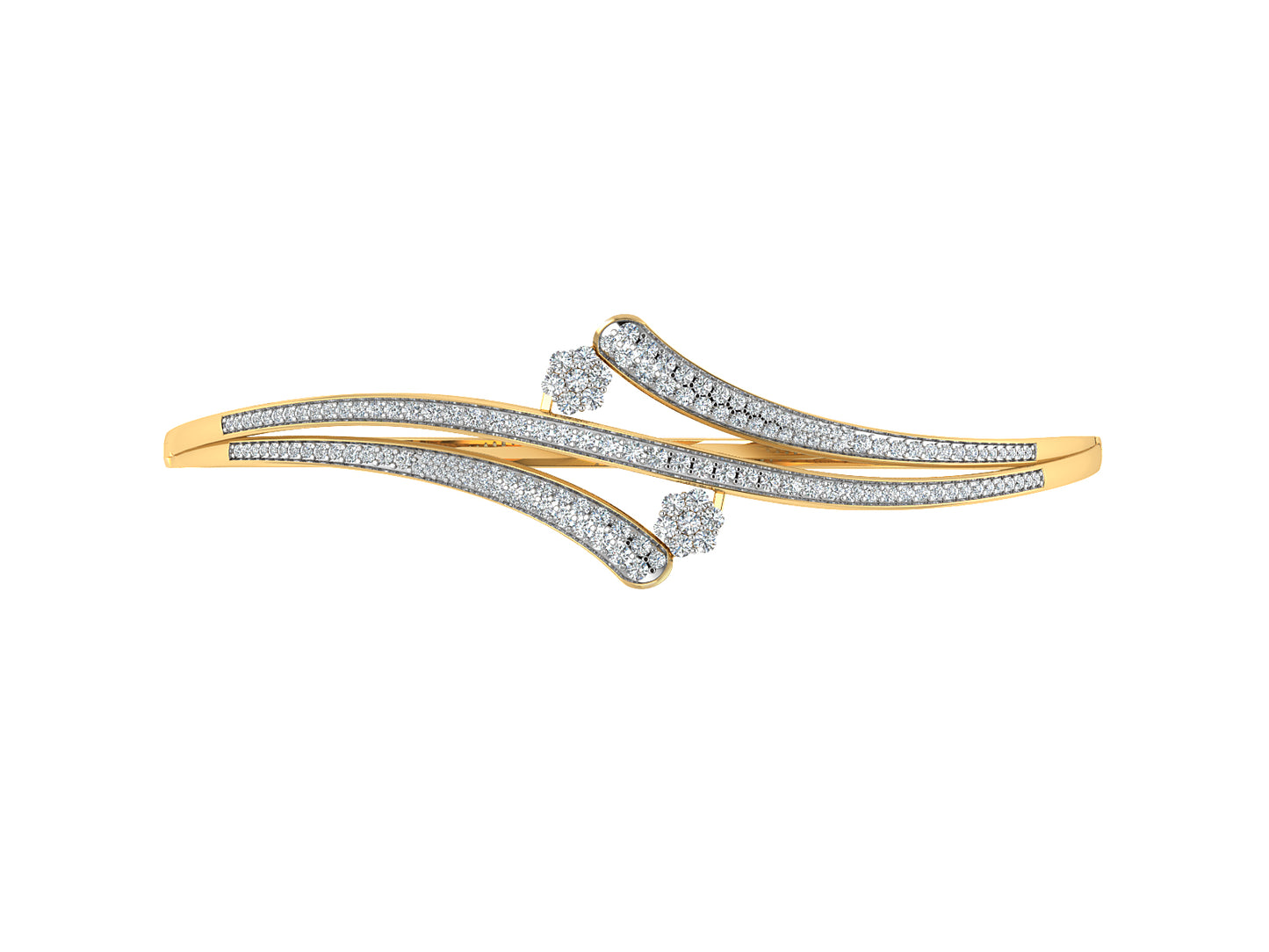 Yin Yang Artificial Diamond Gold Bracelet Top View Best Artificial Diamond Jewelry in Chennai