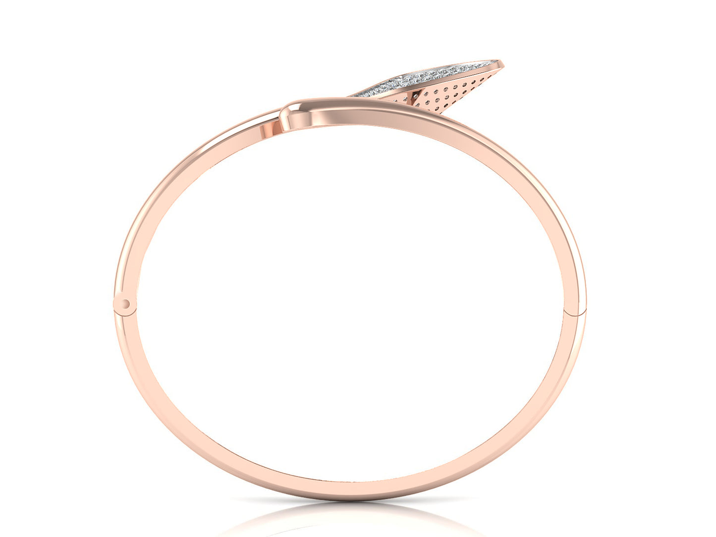 Feather Dove Artificial Diamond Rose Gold Bracelet Front View.Best Artificial Diamond Jewelry in Chennai