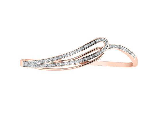 Trendy Curve Synthetic Diamond Rose Gold Bracelet Order Online and Shop at Diahart.