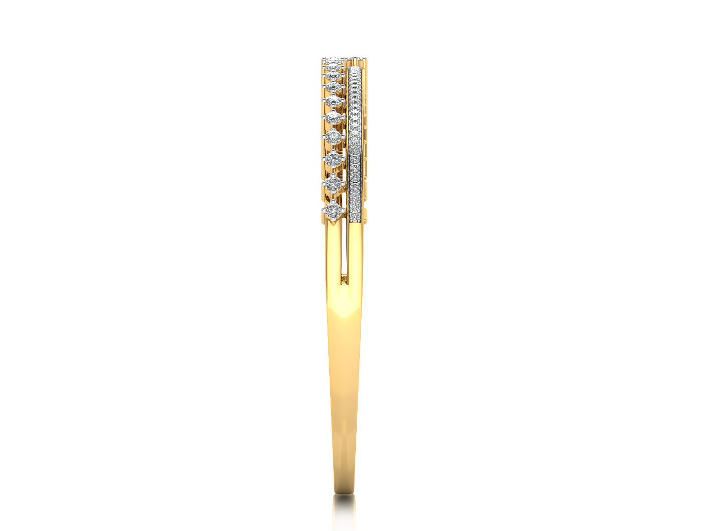 Twin Line Synthetic Diamond Gold Bracelet Side view Best Lab Grown Diamond Jewelry in Chennai