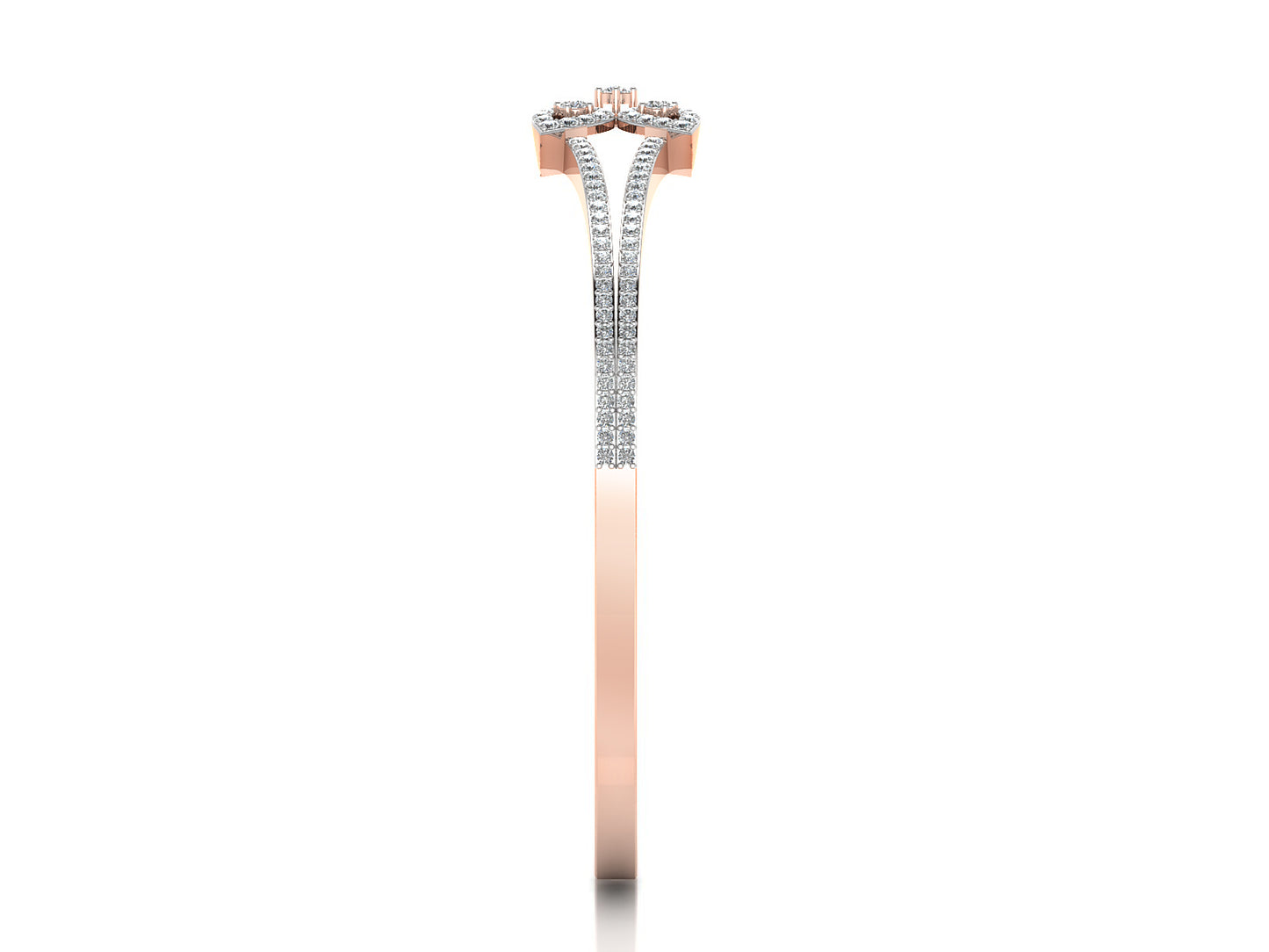 Tetra Petal Artificial Diamond Rose Gold Bracelet Side View. Best Synthetic  Diamond Jewelry in Chennai