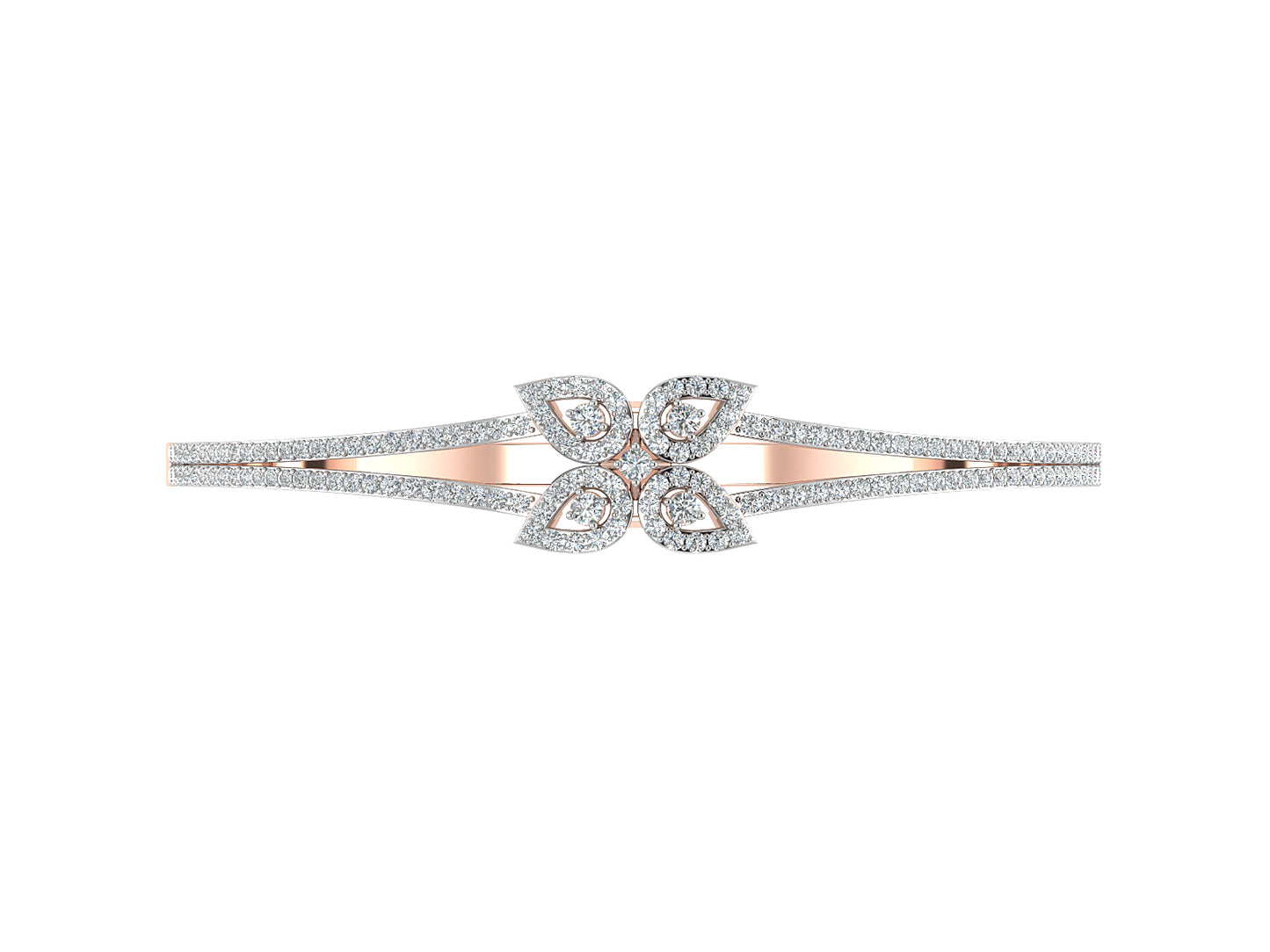 Tetra Petal Artificial Diamond Rose Gold Bracelet Order Online and Shop at Diahart