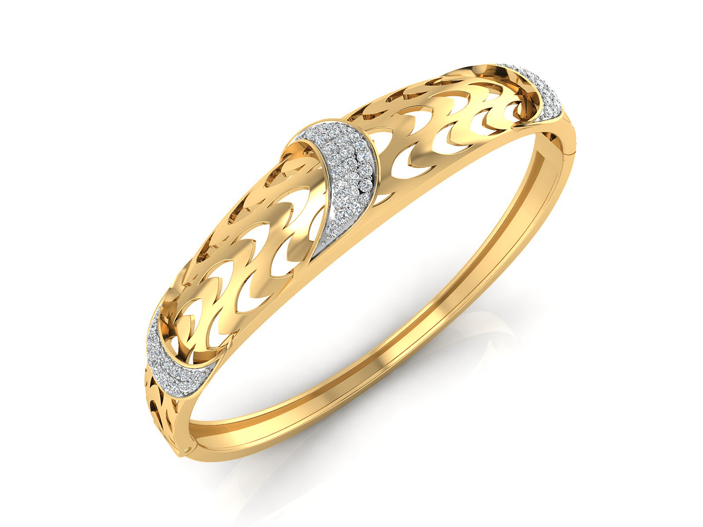 Buy Wild Moon Synthetic Diamond Gold Bracelet Top View Best Artificial Diamond Jewelry in Chennai