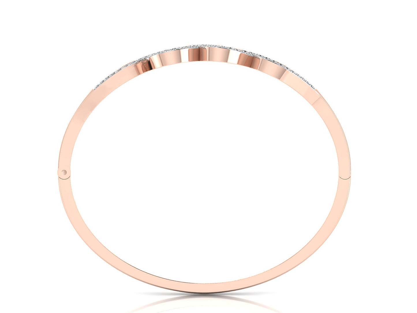 Rose Gold Swan Synthetic Diamond Bracelet Front View.Best Synthetic Diamond Jewelry in Chennai