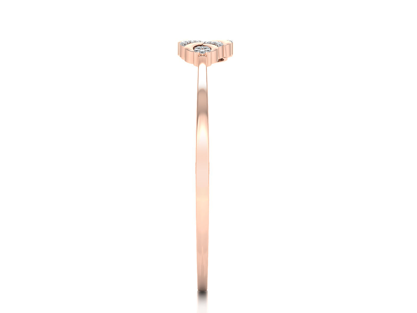 Green Leaf Artificial Diamond Rose Gold Bracelet Side View.Best Artificial Diamond Jewelry in Chennai