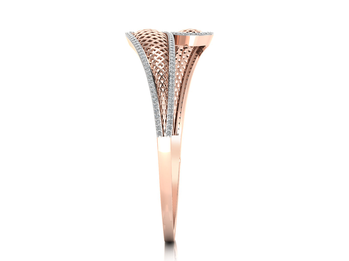 Forever Love Lab Grown Diamond Rose Gold Bracelet Side View Best Artificial Diamond Jewelry in Chennai