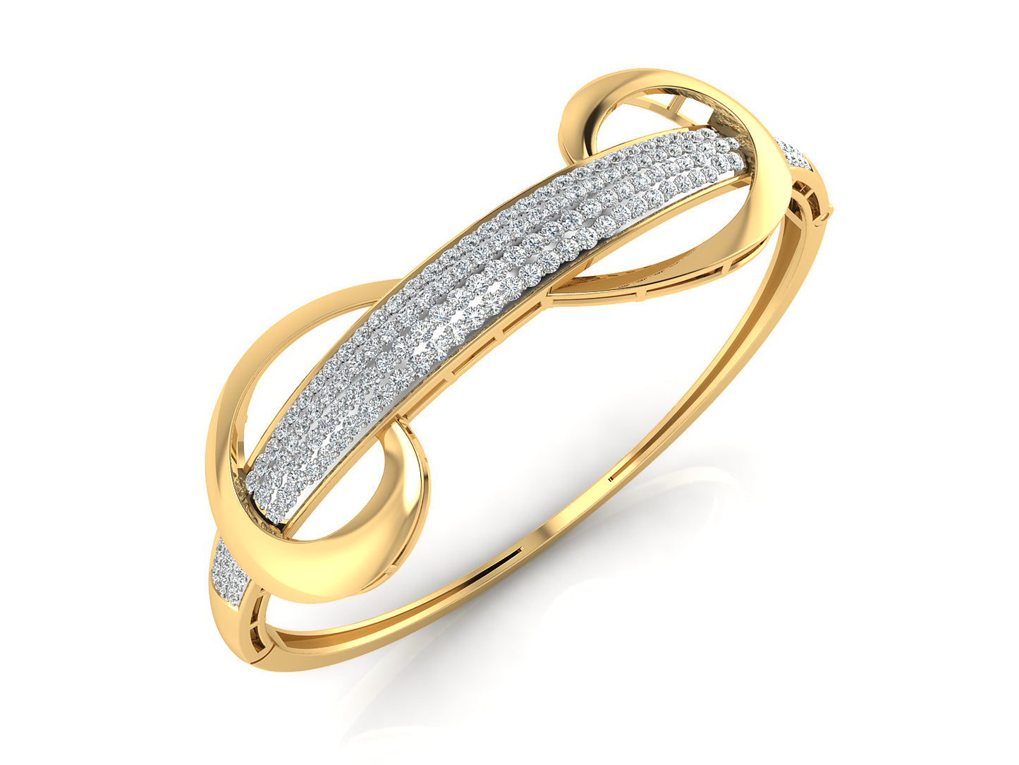 Infinity Lab Grown Diamond Gold Bracelet Top View.Best Lab Grown Diamond Jewelry in Chennai