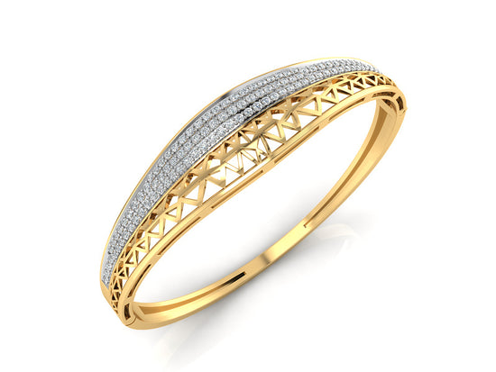 Power Lab Grown Diamond Gold Bracelet Top View.Best Synthetic Diamond Jewelry in Chennai